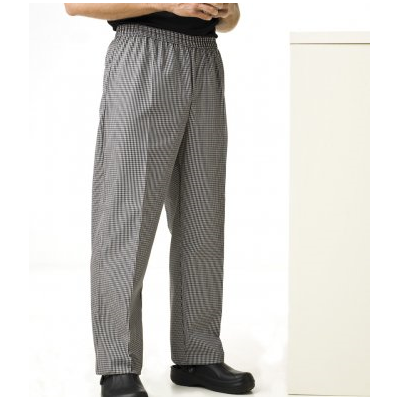 Pull on chef''s check trousers